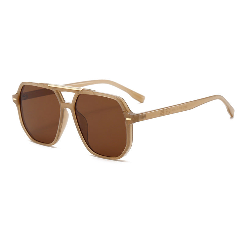 Double-Bridge Oversized Aviator UV400 TikTok-Viral Sunglasses WGSG3508