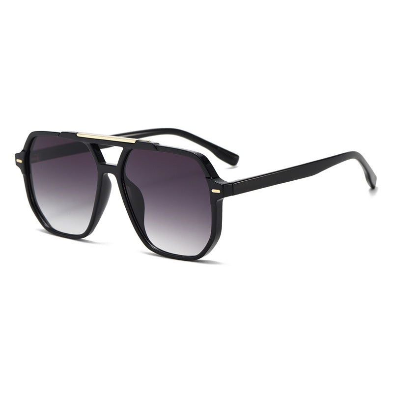 Double-Bridge Oversized Aviator UV400 TikTok-Viral Sunglasses WGSG3508