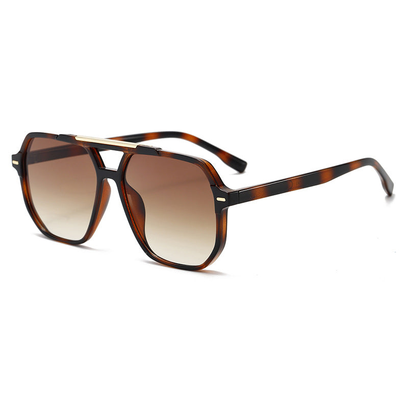 Double-Bridge Oversized Aviator UV400 TikTok-Viral Sunglasses WGSG3508