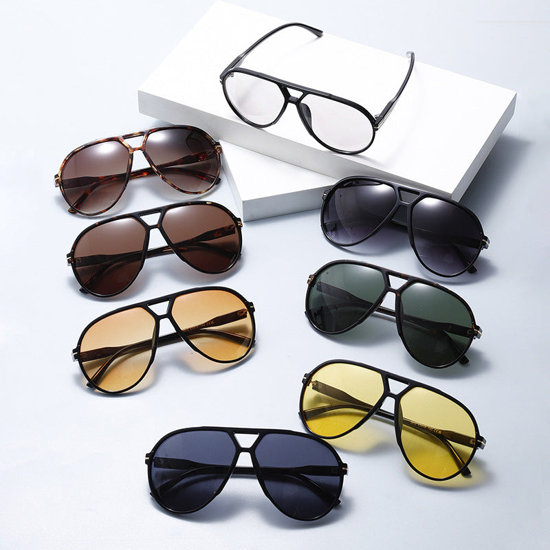 Jumbo Dual-Beam Frog-Skin Aviator Sunglasses WGSG3515