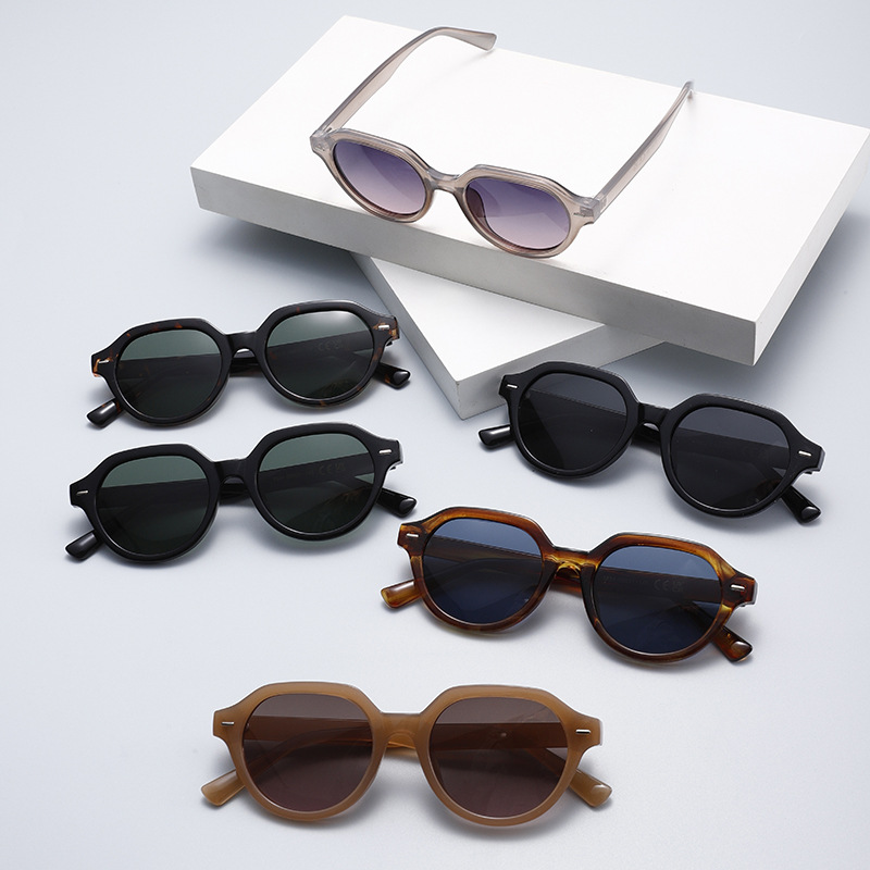 Fashion Retro Large Round Polarised PC Sunglasses WGSG3534