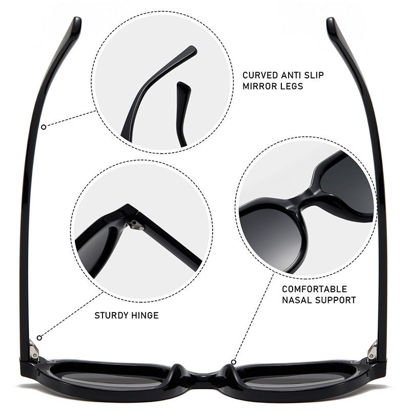 Fashion Retro Large Round Polarised PC Sunglasses WGSG3534