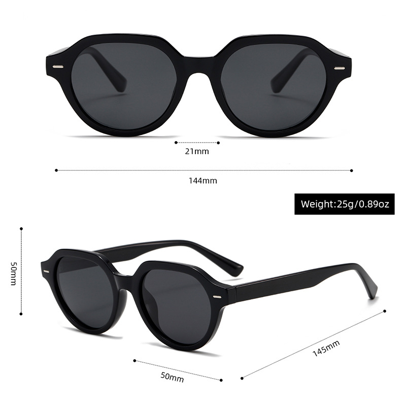 Fashion Retro Large Round Polarised PC Sunglasses WGSG3534