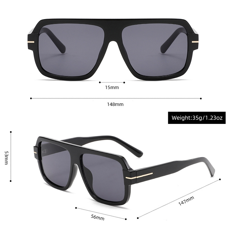 Retro Square Aviator UV400 Sunglasses WGSG3536