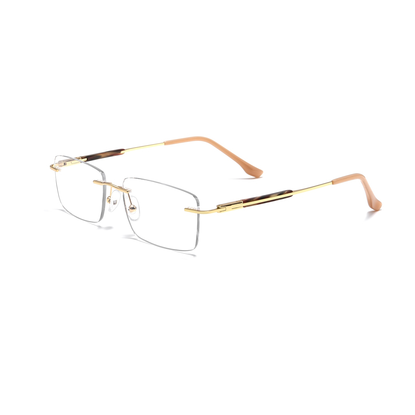 Classic Rimless Metal Glasses WGXHX1002WK-WOOglasses