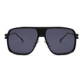 Large Square-Frame UV400 Sunglasses with Hollow-Out Metal Temples WGSG3366