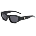 Wrap-Around Cat-Eye UV400 Sunglasses with Pentagram-Detailed PC Temples WGSG3369