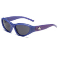 Wrap-Around Cat-Eye UV400 Sunglasses with Pentagram-Detailed PC Temples WGSG3369