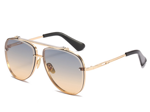 Double-Bridge Aviator Sunglasses with UV400 Protection WGSG1912