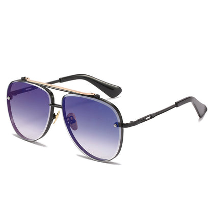Double-Bridge Aviator Sunglasses with UV400 Protection WGSG1912
