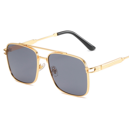 Sunset Gradient Metal Square Sunglasses - UV400 Double Bridge WGSG2174