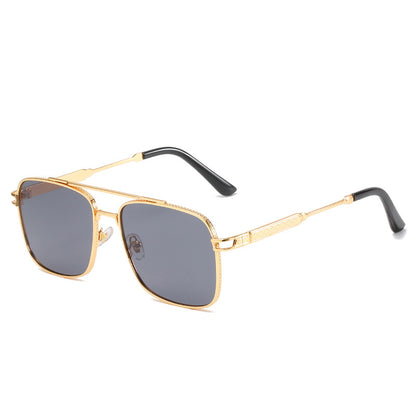 Sunset Gradient Metal Square Sunglasses - UV400 Double Bridge WGSG2174
