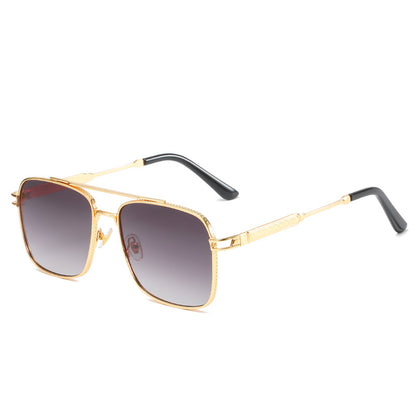 Sunset Gradient Metal Square Sunglasses - UV400 Double Bridge WGSG2174