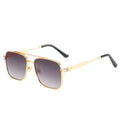 Sunset Gradient Metal Square Sunglasses - UV400 Double Bridge WGSG2174
