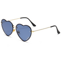Heart-shaped Double Bridge Sunset Gradient Metal Square Sunglasses WGSG2236