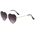 Heart-shaped Double Bridge Sunset Gradient Metal Square Sunglasses WGSG2236