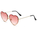 Heart-shaped Double Bridge Sunset Gradient Metal Square Sunglasses WGSG2236