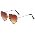 Heart-shaped Double Bridge Sunset Gradient Metal Square Sunglasses WGSG2236