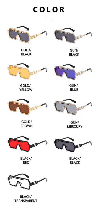 Futuristic  Square-Frame Seamless Sport Shield Metal Sunglasses WGSG2267