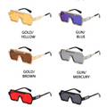 Futuristic  Square-Frame Seamless Sport Shield Metal Sunglasses WGSG2267
