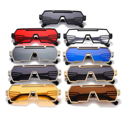 Futuristic  Square-Frame Seamless Sport Shield Metal Sunglasses WGSG2267