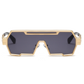 Futuristic  Square-Frame Seamless Sport Shield Metal Sunglasses WGSG2267