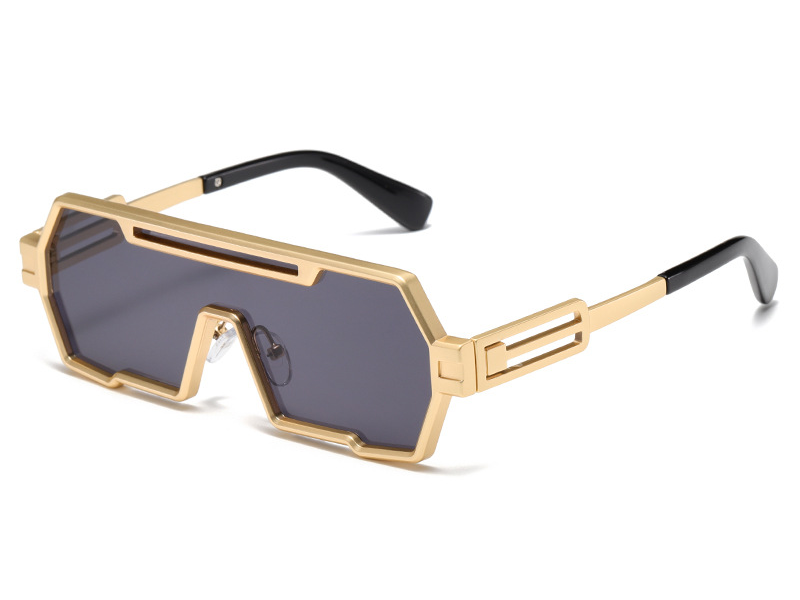 Futuristic  Square-Frame Seamless Sport Shield Metal Sunglasses WGSG2267