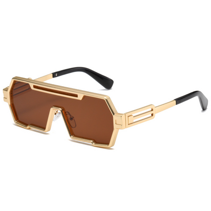 Futuristic  Square-Frame Seamless Sport Shield Metal Sunglasses WGSG2267