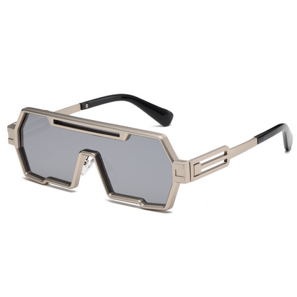 Futuristic  Square-Frame Seamless Sport Shield Metal Sunglasses WGSG2267