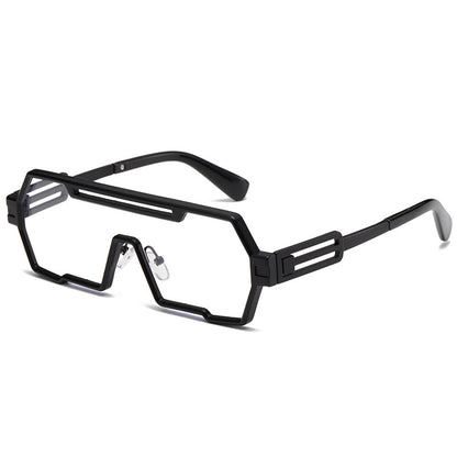 Futuristic  Square-Frame Seamless Sport Shield Metal Sunglasses WGSG2267