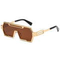 Futuristic  Square-Frame Seamless Sport Shield Metal Sunglasses WGSG2267