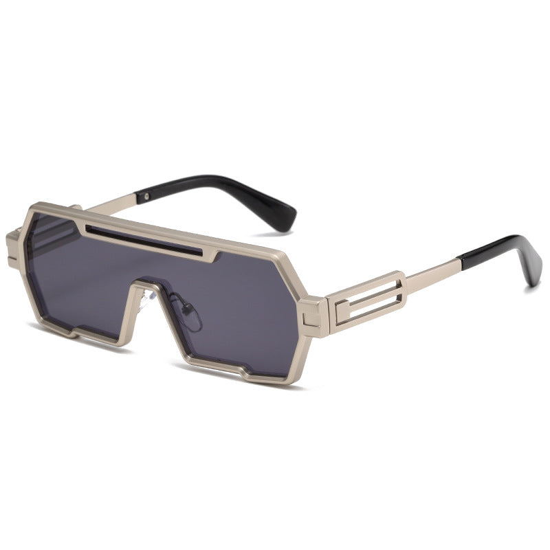 Futuristic  Square-Frame Seamless Sport Shield Metal Sunglasses WGSG2267