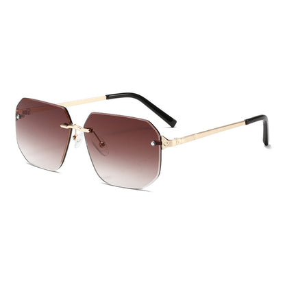 UV400 Rimless Geometric Metal TikTok-Viral Sunglasses WGSG2283