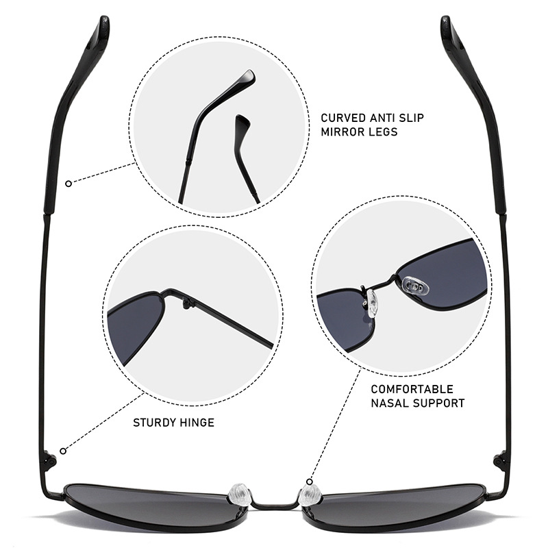 TikTok-Approved UV400 Petite Oval Metal Sunglasses WGSG2315