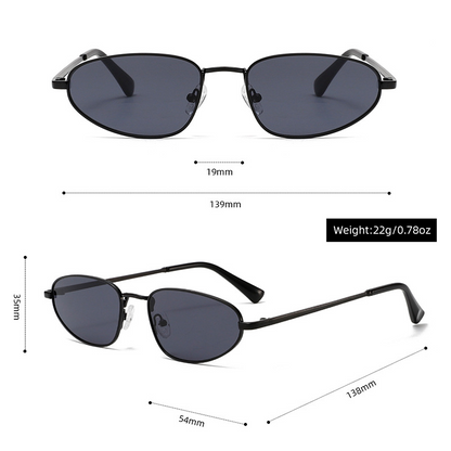 TikTok-Approved UV400 Petite Oval Metal Sunglasses WGSG2315