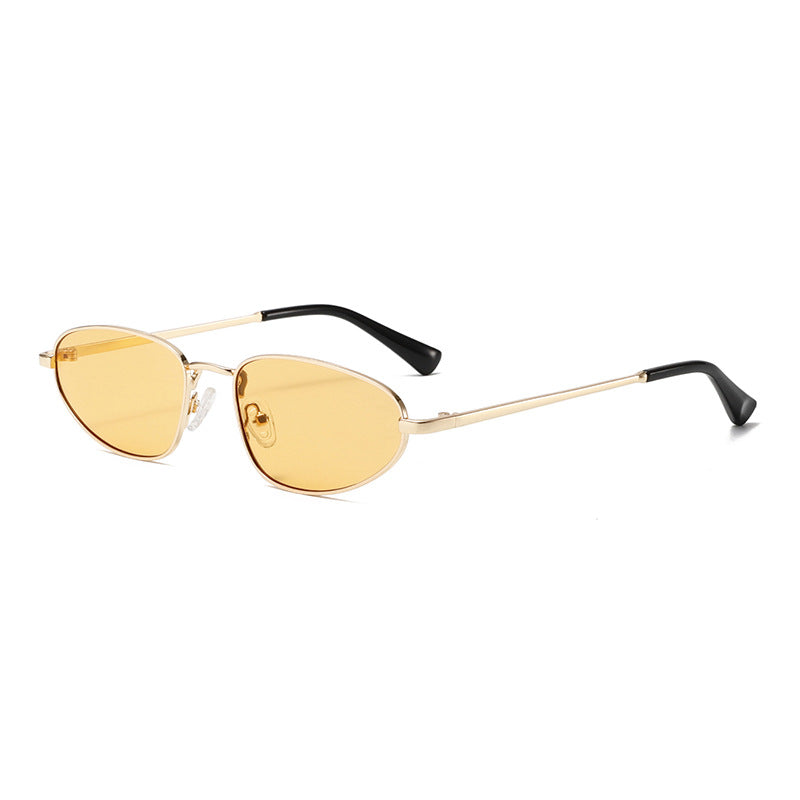 TikTok-Approved UV400 Petite Oval Metal Sunglasses WGSG2315