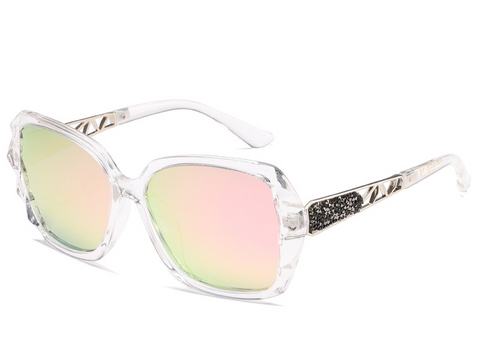 Fashion Oversized Diamond-Cut UV-Protection Driver Sunglasses WGSG3056
