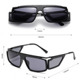 Trend-Forward Oversized Steampunk Y2K Revival Quad-Lens Statement Sunglasses WGSG3188 (32g)