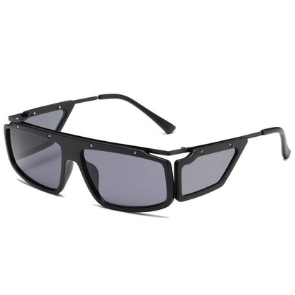 Trend-Forward Oversized Steampunk Y2K Revival Quad-Lens Statement Sunglasses WGSG3188 (32g)