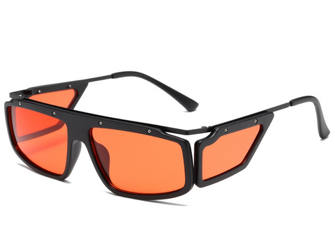 Trend-Forward Oversized Steampunk Y2K Revival Quad-Lens Statement Sunglasses WGSG3188 (32g)