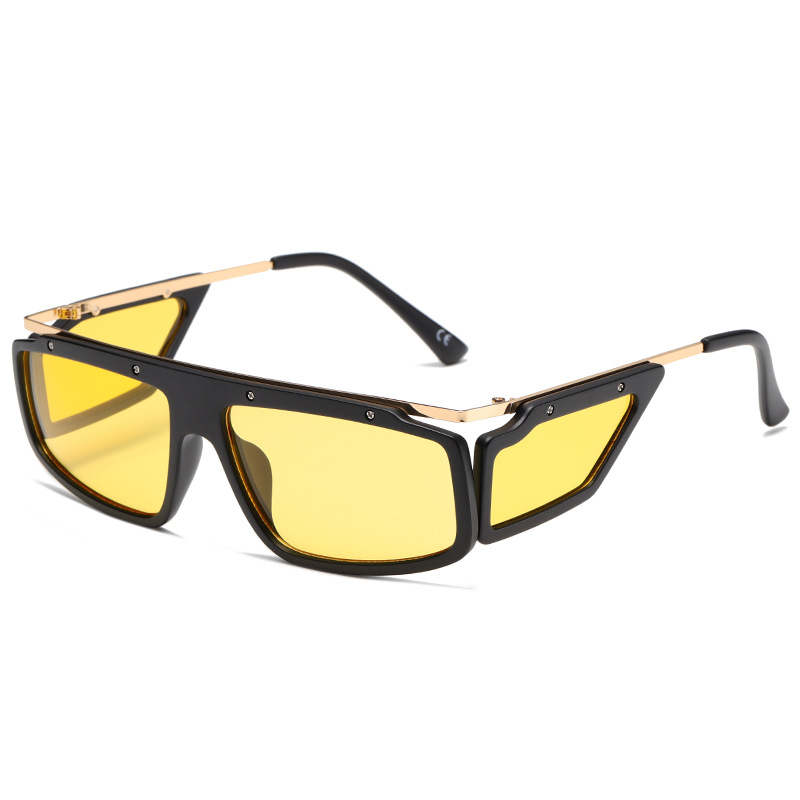 Trend-Forward Oversized Steampunk Y2K Revival Quad-Lens Statement Sunglasses WGSG3188 (32g)