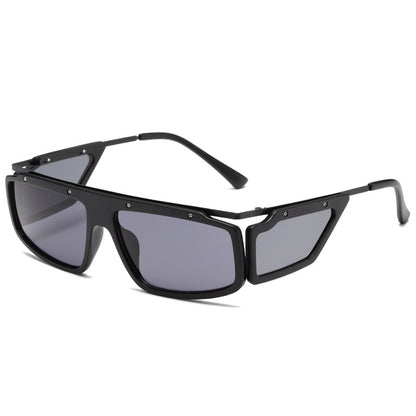 Trend-Forward Oversized Steampunk Y2K Revival Quad-Lens Statement Sunglasses WGSG3188 (32g)
