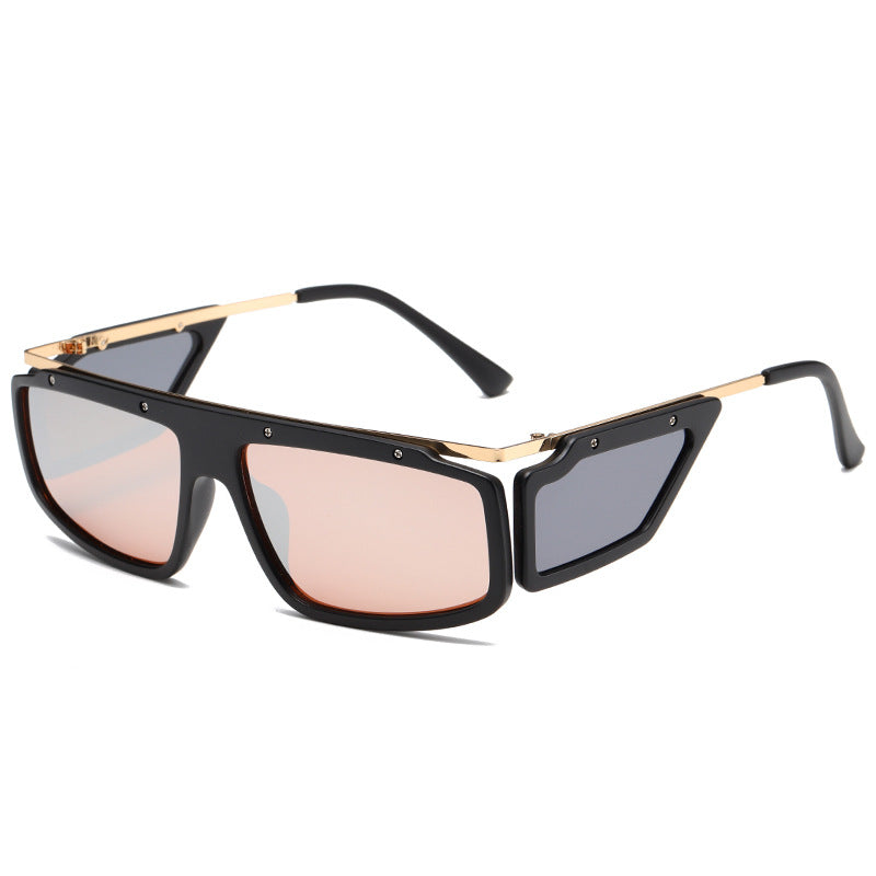 Trend-Forward Oversized Steampunk Y2K Revival Quad-Lens Statement Sunglasses WGSG3188 (32g)