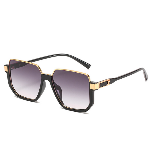 Hybrid Metal-Acetate Fashion Semi-Rimless UV-Protection Oversized Sunglasses WGSG3220 (28g)