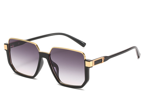 Hybrid Metal-Acetate Fashion Semi-Rimless UV-Protection Oversized Sunglasses WGSG3220 (28g)