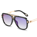 UV-Protective Chunky Square-Frame Wayfarer Sunglasses in PC-Metal Blend WGSG3257  (34g)