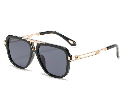 UV-Protective Chunky Square-Frame Wayfarer Sunglasses in PC-Metal Blend WGSG3257  (34g)