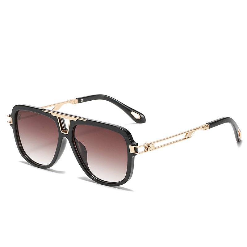 UV-Protective Chunky Square-Frame Wayfarer Sunglasses in PC-Metal Blend WGSG3257  (34g)