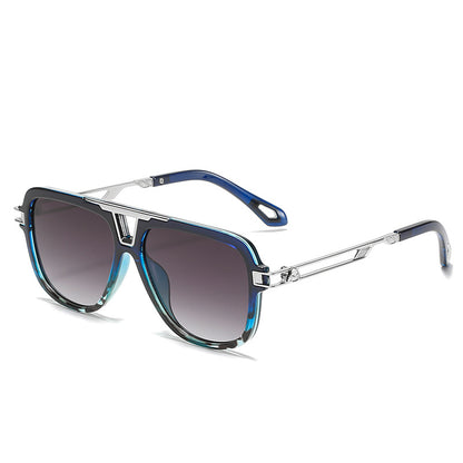 UV-Protective Chunky Square-Frame Wayfarer Sunglasses in PC-Metal Blend WGSG3257  (34g)