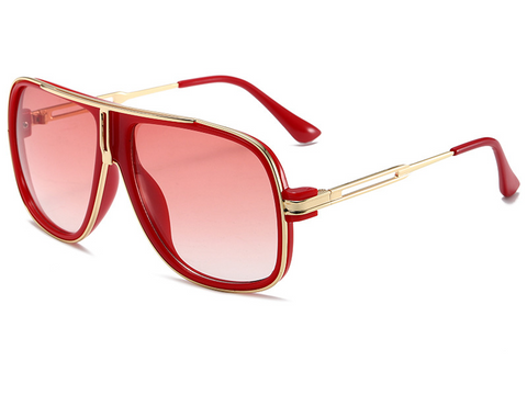 Fashionable Oversized Metal Aviator Sunglasses WGSG3338 38g